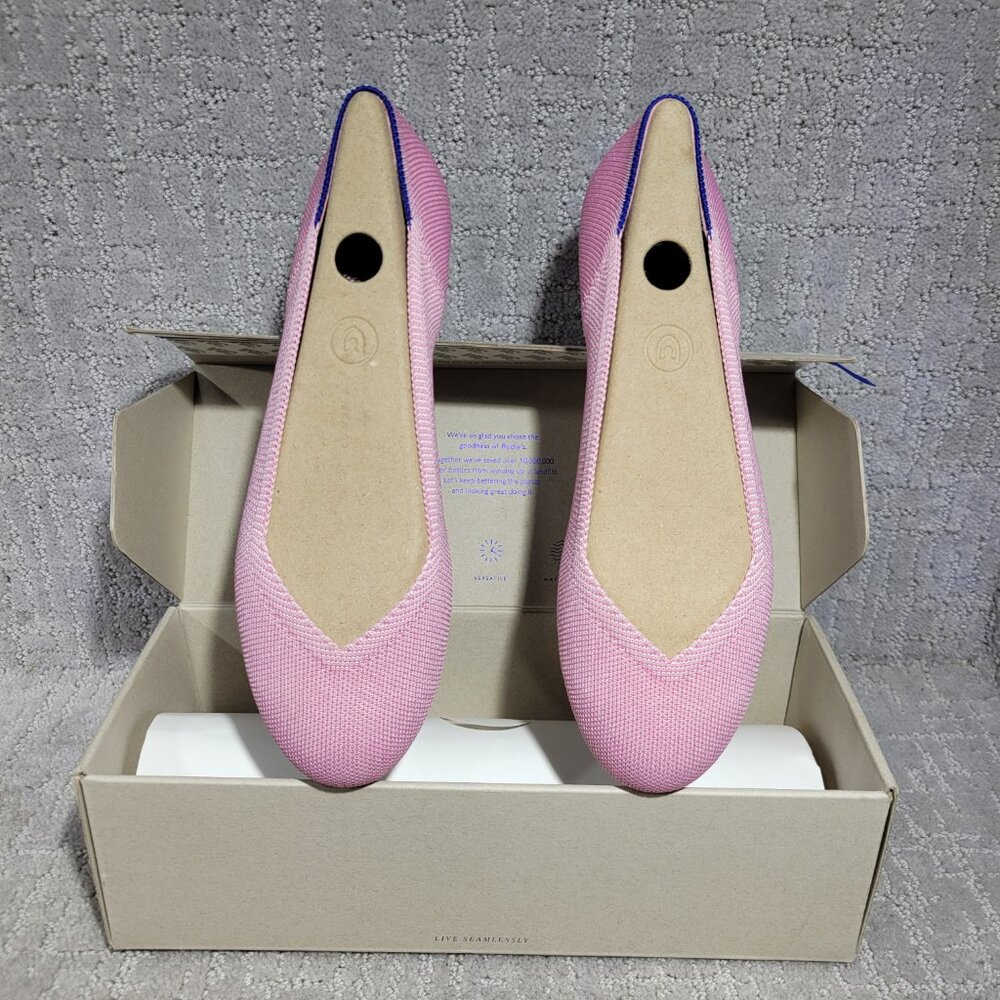 Rothy’s The Flat Pink Begonia Slip on Round Toe Flat Shoes Women's size 7